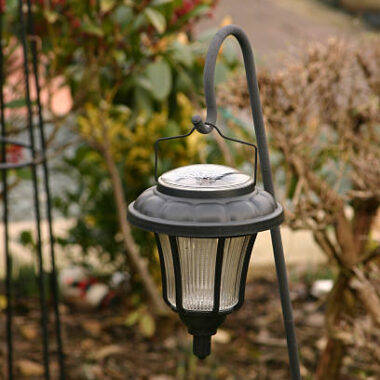 Solar lamp hanging in the garden